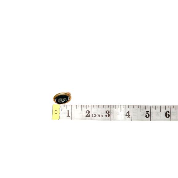 Sarah Coventry Earrings Evening Profile Clip On Black Intaglio Cameo Gold Tone - Picture 10 of 10